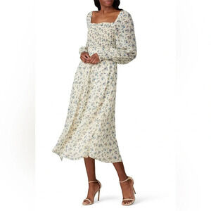 RTR Sweet Baby Jamie Floral Flowy Midi Dress Prairie Cottagecore Boho Garden SzS
